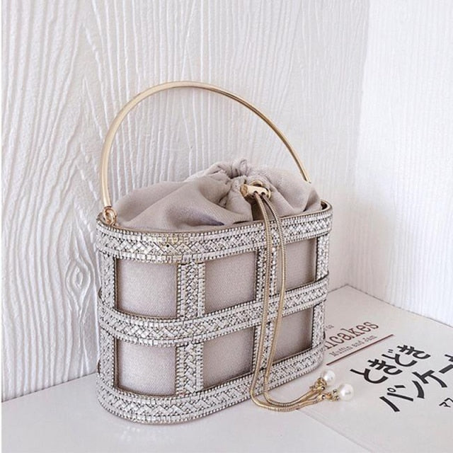 Hollow Out Metal Cage Bag